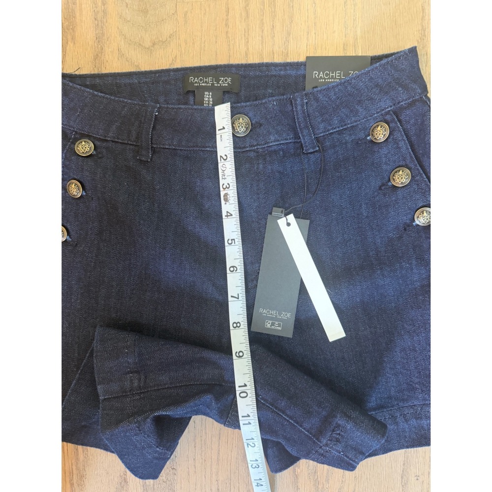 Rachel Zoe Womens High Rise Sailor Button Dark Wash Denim Shorts Size 6 NEW - Picture 9 of 9